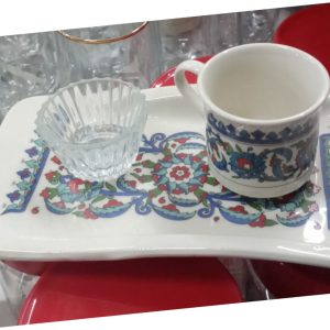 Topkapı Deseni Tekli Kahve Sunum Takımı