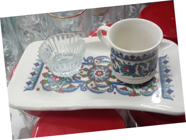 Topkapı Deseni Tekli Kahve Sunum Takımı